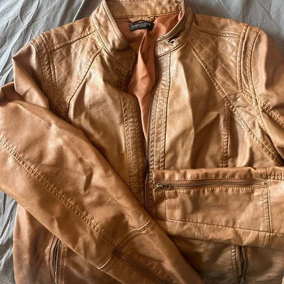 Lord Taylor Jackets Coats Brown Faux Leather Jacket Poshmark